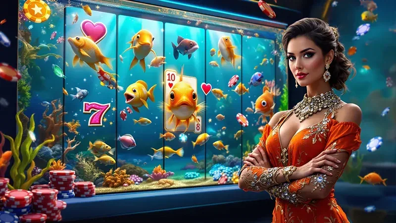 Ilustrasi permainan slot mobile dengan tampilan reel modern